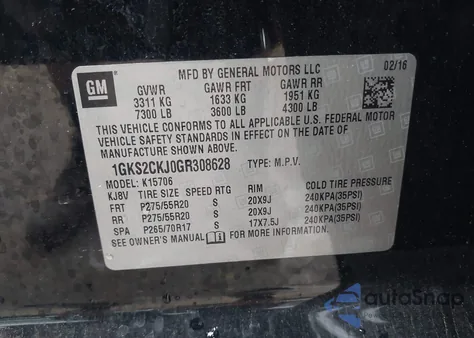 2016 GMC Yukon Denali z USA, uszkodzony, nr VIN 1GKS2CKJ0GR308628